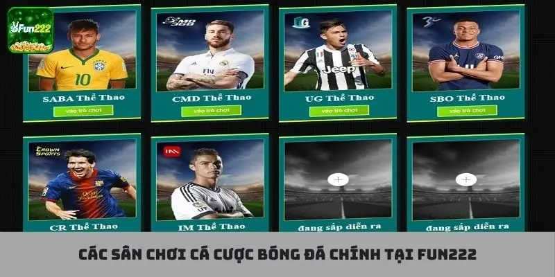 Nhiều sân chơi cá cược bóng đá trên Fun222 để thành viên lựa chọn