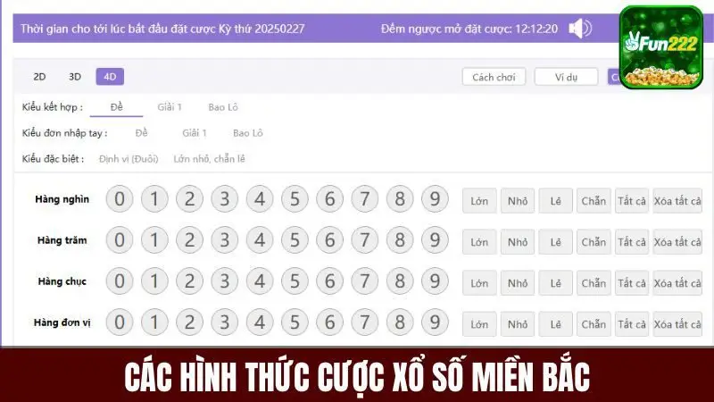 Các hình thức cược lô đề miền bắc online