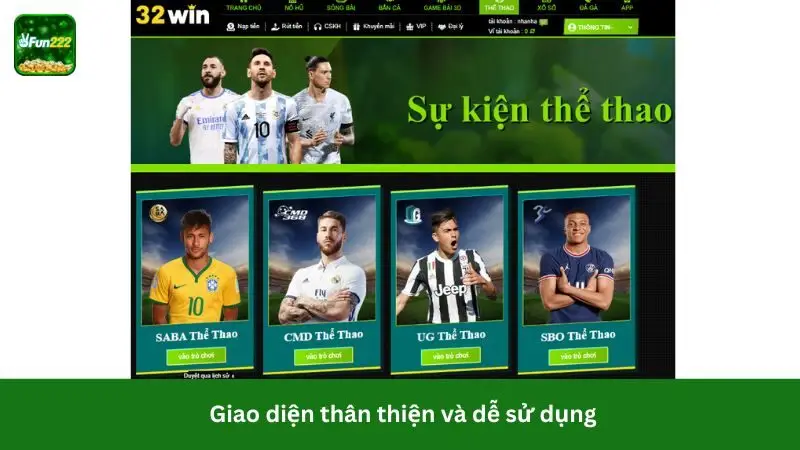 Giao diện thân thiện