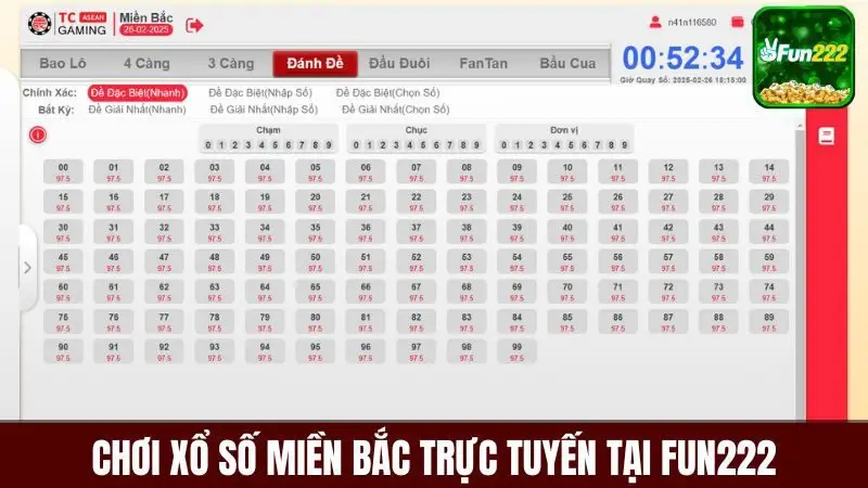 Cách chơi xổ số miền bắc tại Fun222