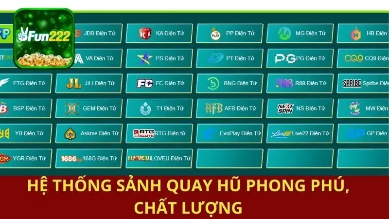 Fun222 phục vụ đa dạng sảnh quay hũ