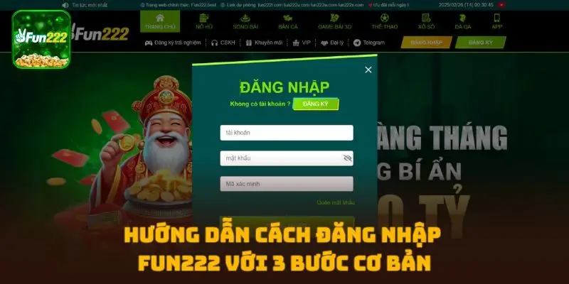 Hướng dẫn cách đăng nhập FUN222 với 3 bước cơ bản
