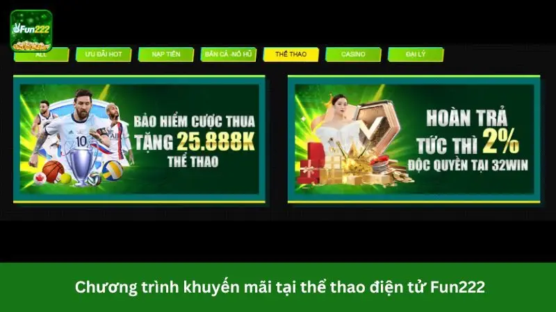 Chương trình khuyến mãi tại cá cược thể thao điện tử Fun222