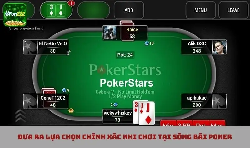 Đưa ra quyết định chính xác tại sòng bài Poker sẽ đảm bảo cơ hội thắng cao