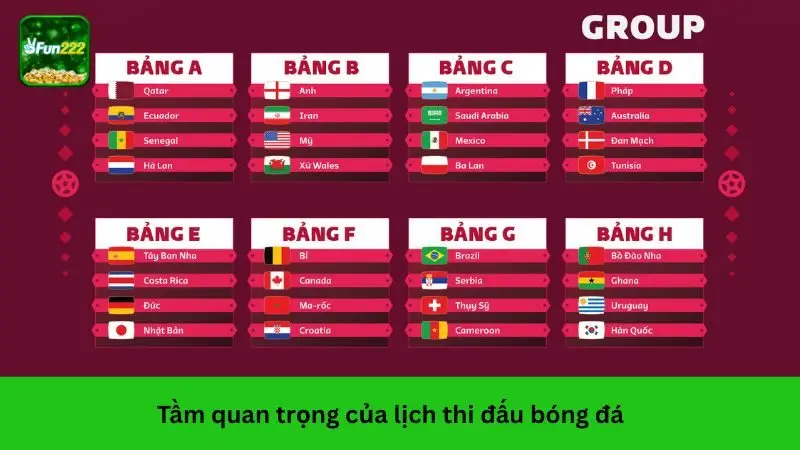 Tìm hiểu về tầm quan trọng của lịch thi đấu bóng đá