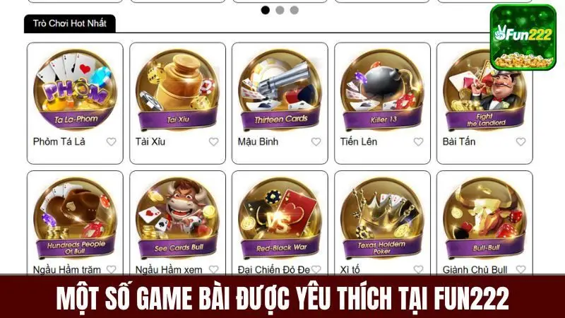 Tiến lên miền nam, phỏm hay mậu binh là các game được yêu thích nhất