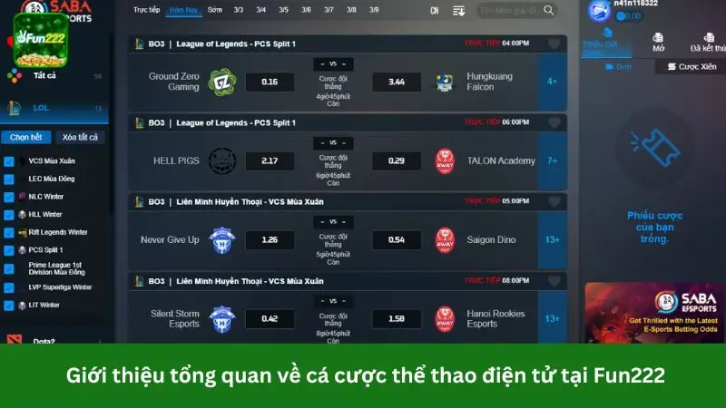 Tổng quan về cá cược thể thao điện tử