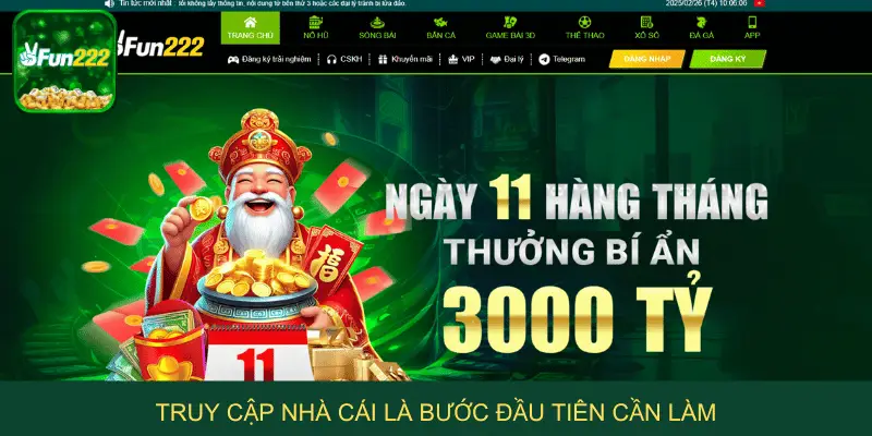 Truy cập nhà cái là bước đầu tiên cần làm