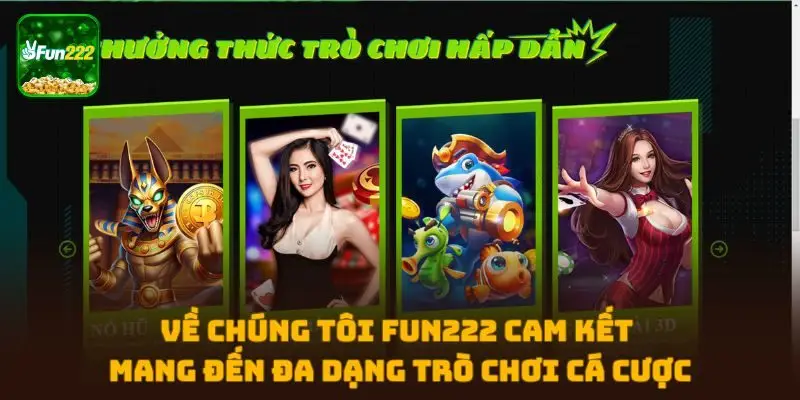Về chúng tôi FUN222 cam kết mang đến đa dạng trò chơi cá cược
